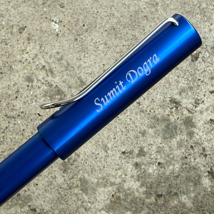 Personalized Name Engraving On Lamy AL-Star Rollerball Pen Ocean Blue