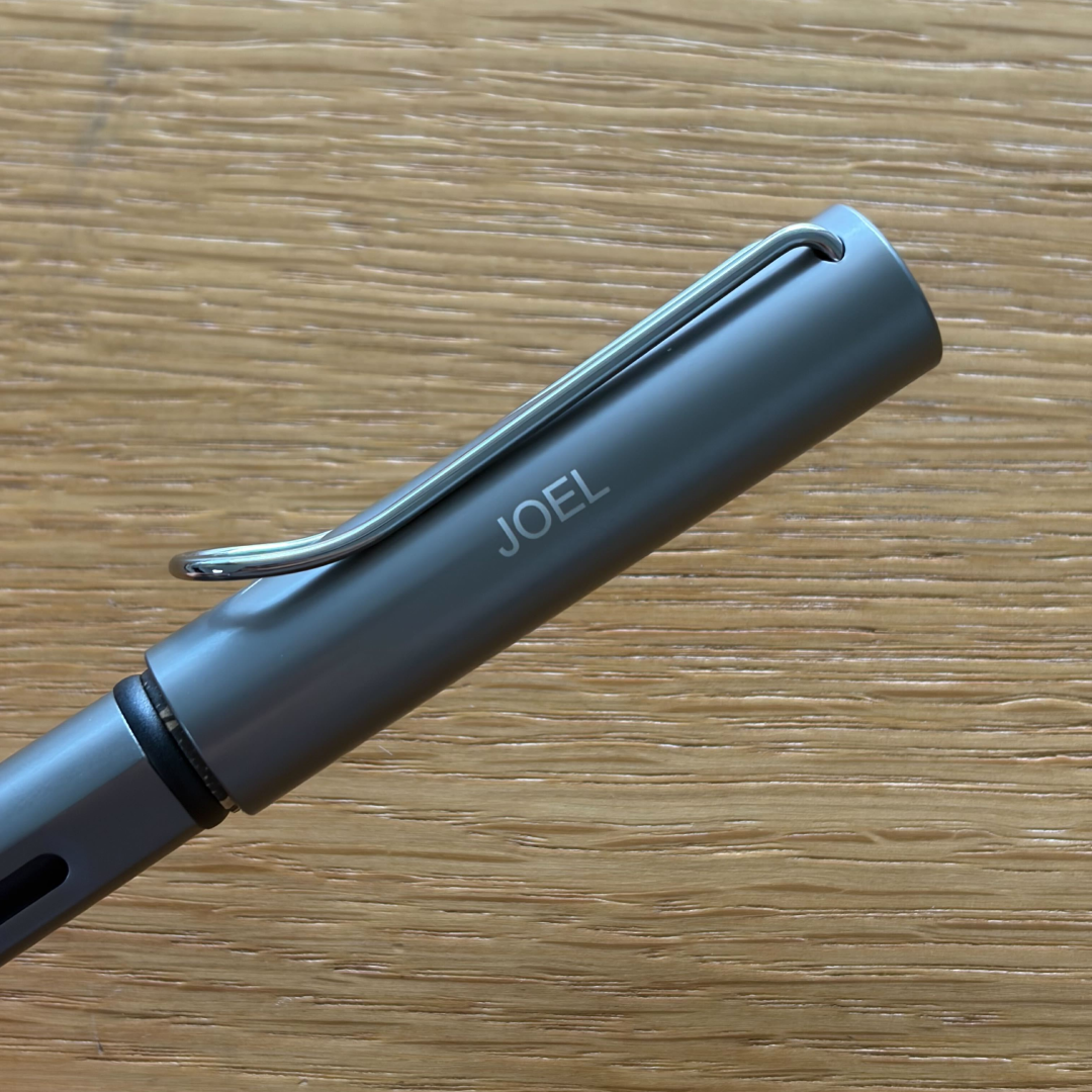 Personalized Name Engraving On Lamy Lx Fountain Pen Ruthenium