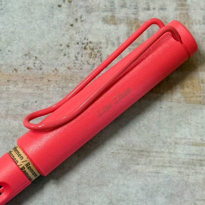 LAMY Safari Fountain Pen - Sunset Coral — barrel detail