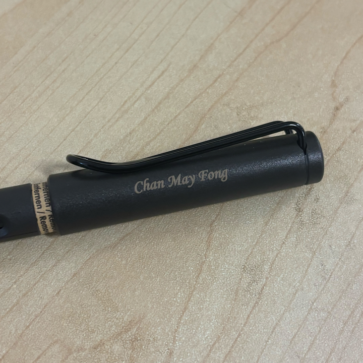 Personalized Name Engraving On Lamy Safari Fountain Pen Umbra