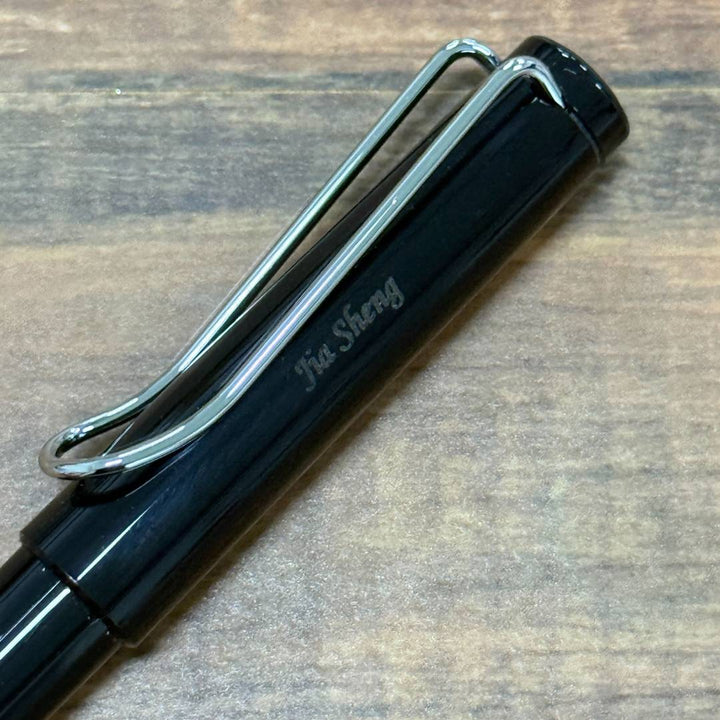 Personalized Name Engraving On Lamy Safari Rollerball Pen Black