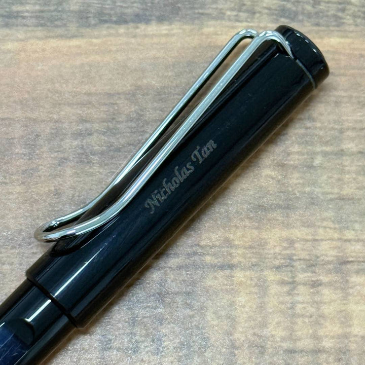 Personalized Name Engraving On Lamy Safari Rollerball Pen Black