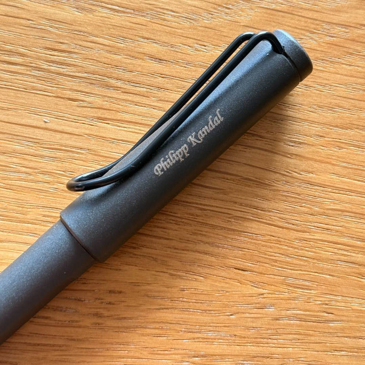 Personalized Name Engraving On Lamy Safari Rollerball Pen Umbra