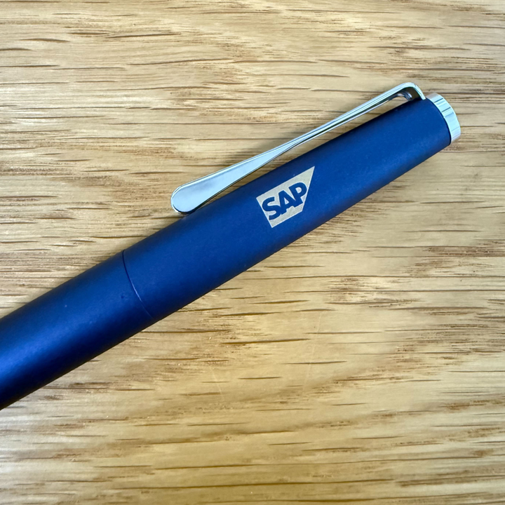 Personalized Name Engraving On Lamy Studio Rollerball Pen Imperial Blue