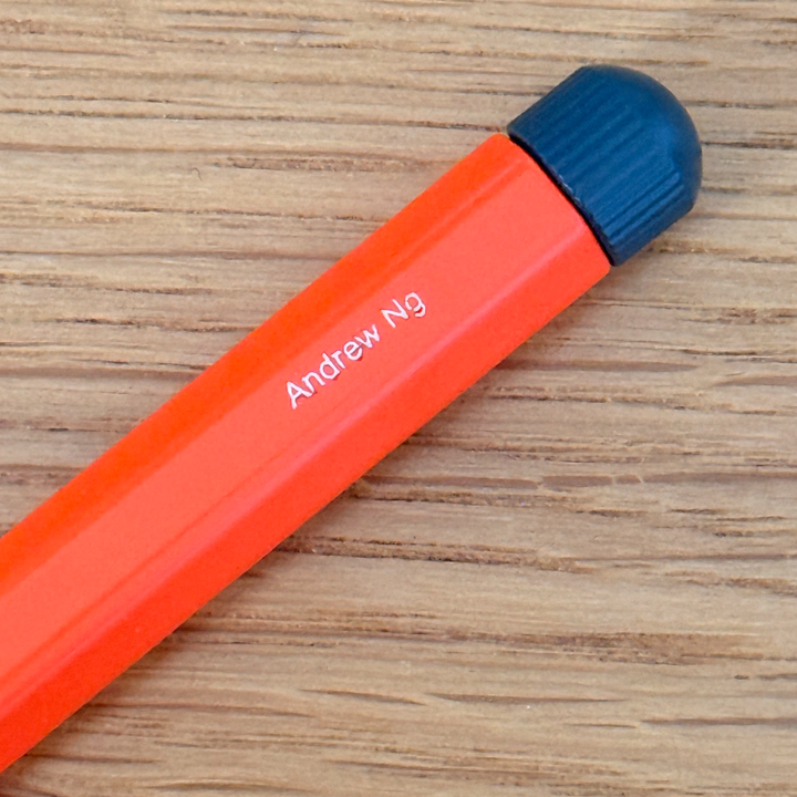 Personalised name engraving on Leuchtturm1917 Drehgriffel Nr. 2 - Mechanical Pencil with Graphite Lead - Pumpkin — Cityluxe
