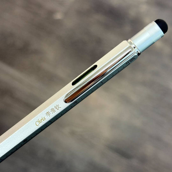 Load image into Gallery viewer, Personalized Name Engraving On Monteverde Tool Ballpoint Pen Silver
