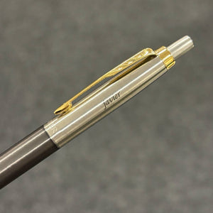 Personalized Name Engraving On Parker Giftset Jotter XL Grey Core GT BP w/Leather Pen Sleeve Ring