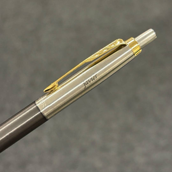 이미지를 갤러리 뷰어에 로드 , Personalized Name Engraving On Parker Giftset Jotter XL Grey Core GT BP w/Leather Pen Sleeve Ring
