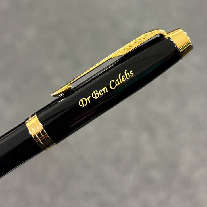 Personalized Name Engraving On Parker IM Black GT Rollerball Pen