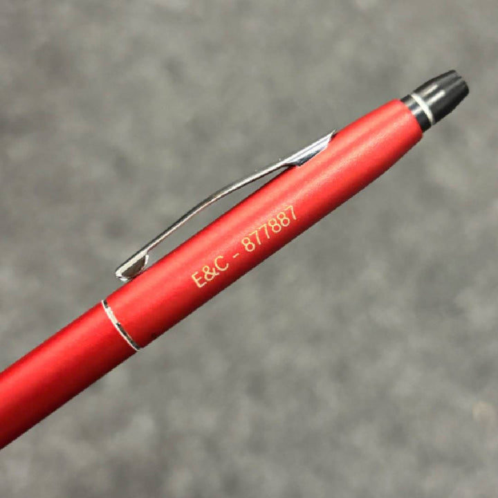 Personalized Name Engraving On Cross Click Metallic Red Ballpoint Pen
