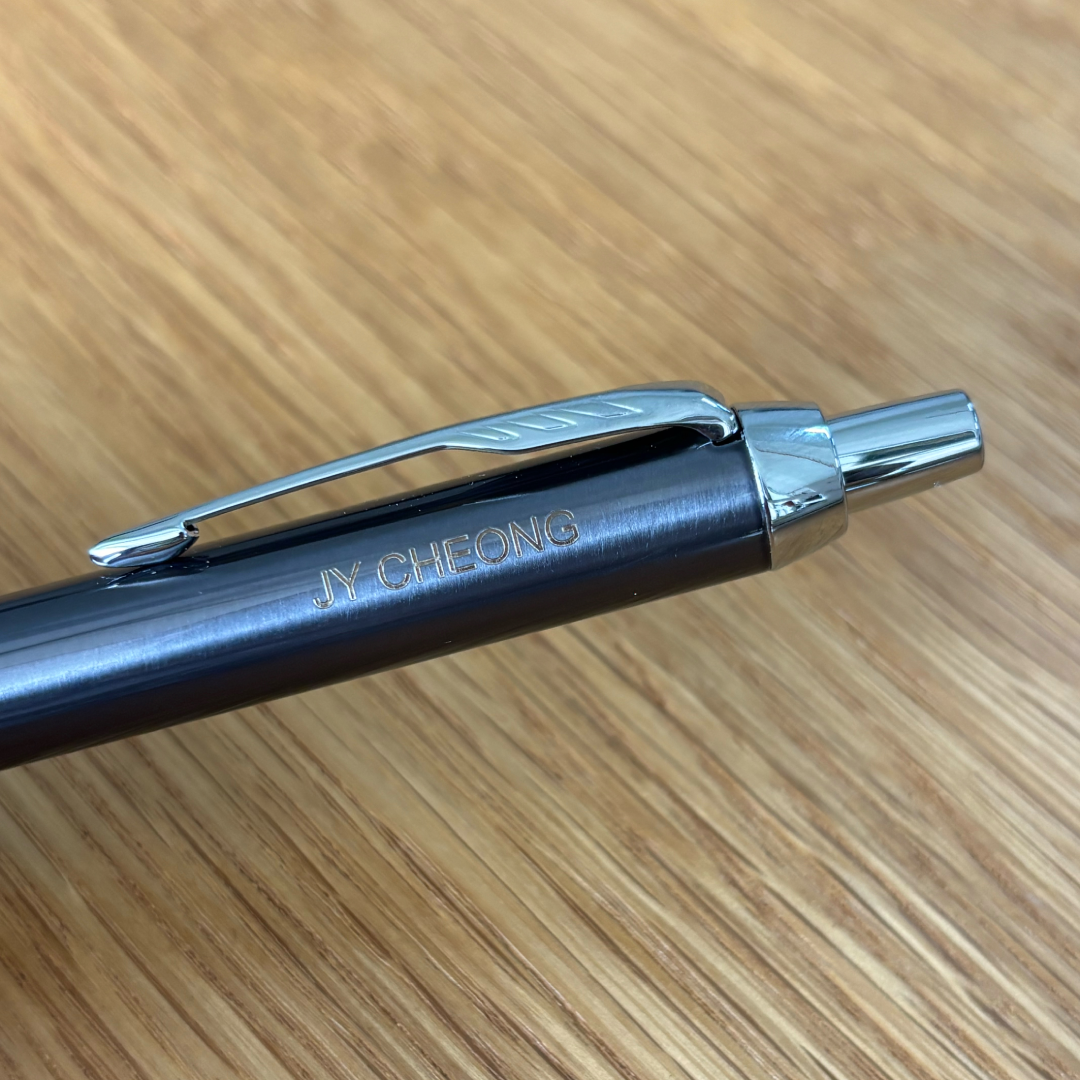 Personalized Name Engraving On Parker IM Dark Espresso CT Ballpoint Pen Gift Set