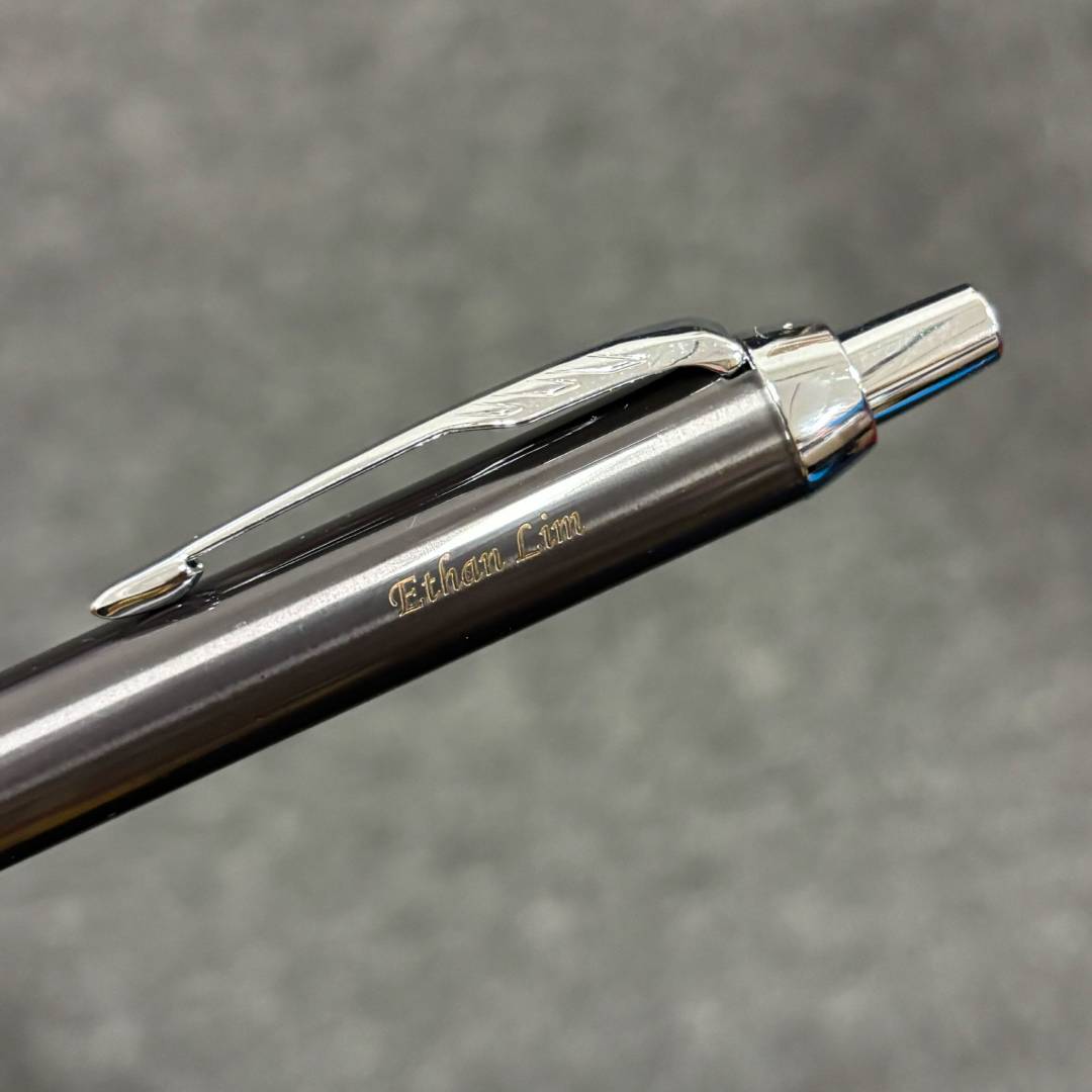 Personalized Name Engraving On Parker IM Dark Espresso CT Ballpoint Pen Gift Set