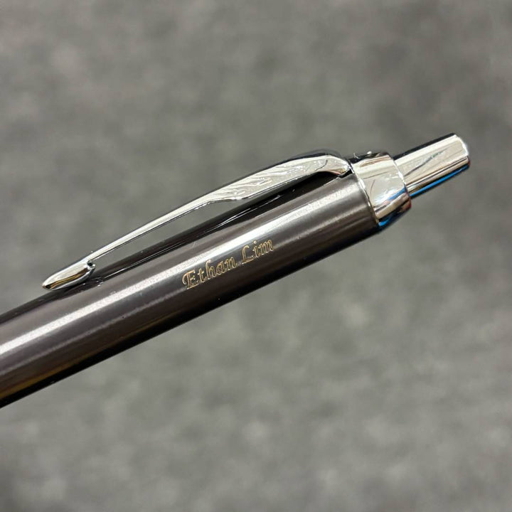 Personalized Name Engraving On Parker IM Dark Espresso CT Ballpoint Pen Gift Set
