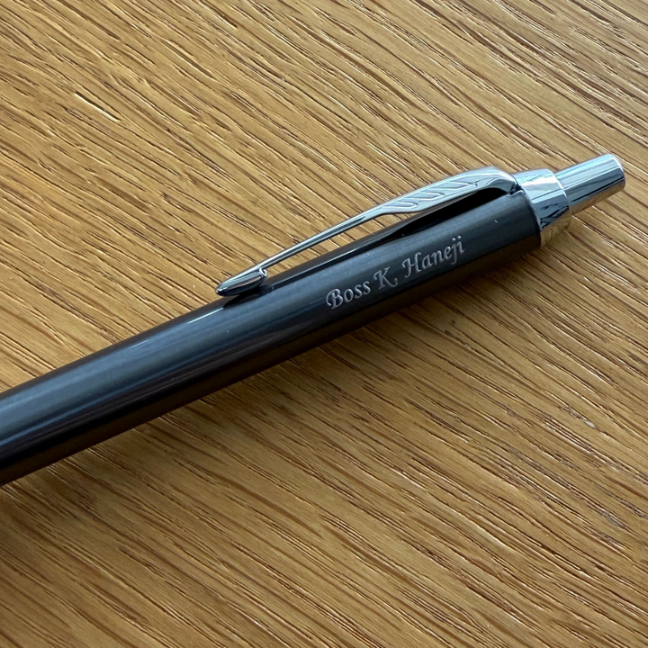 Personalized Name Engraving On Parker IM Dark Espresso CT Ballpoint Pen Gift Set