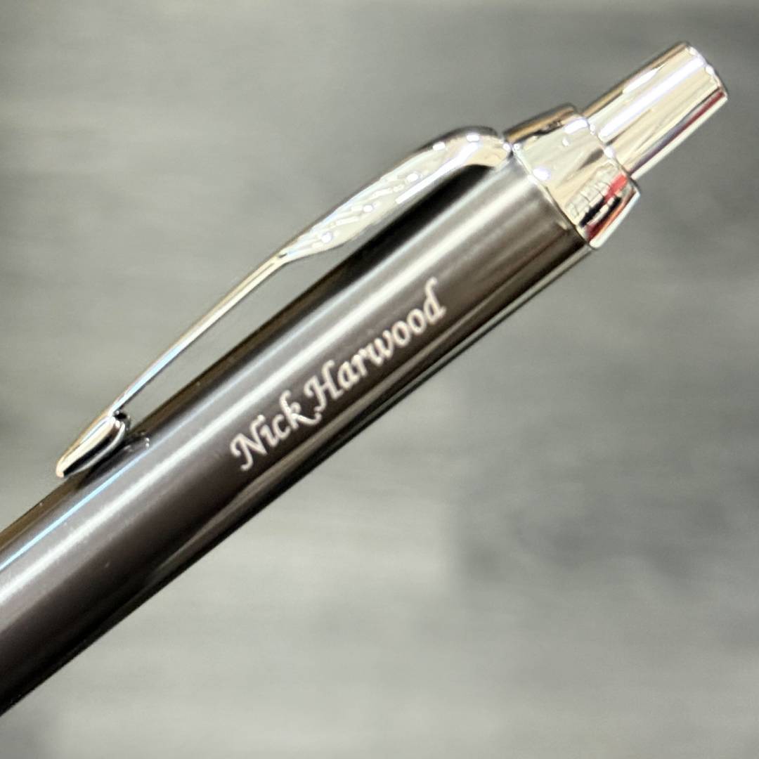 Personalized Name Engraving On Parker IM Dark Espresso CT Ballpoint Pen Gift Set