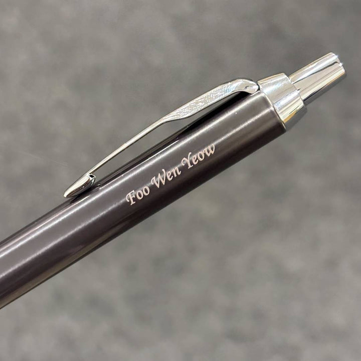 Personalized Name Engraving On Parker IM Dark Espresso CT Ballpoint Pen Gift Set