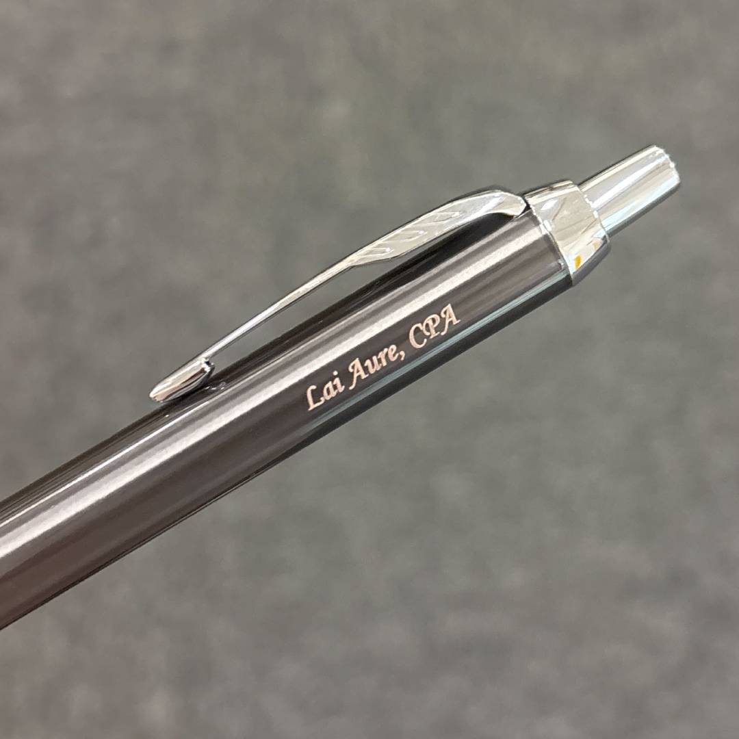 Personalized Name Engraving On Parker IM Dark Espresso CT Ballpoint Pen Gift Set