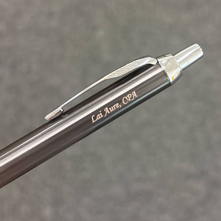 Personalized Name Engraving On Parker IM Dark Espresso CT Ballpoint Pen Gift Set