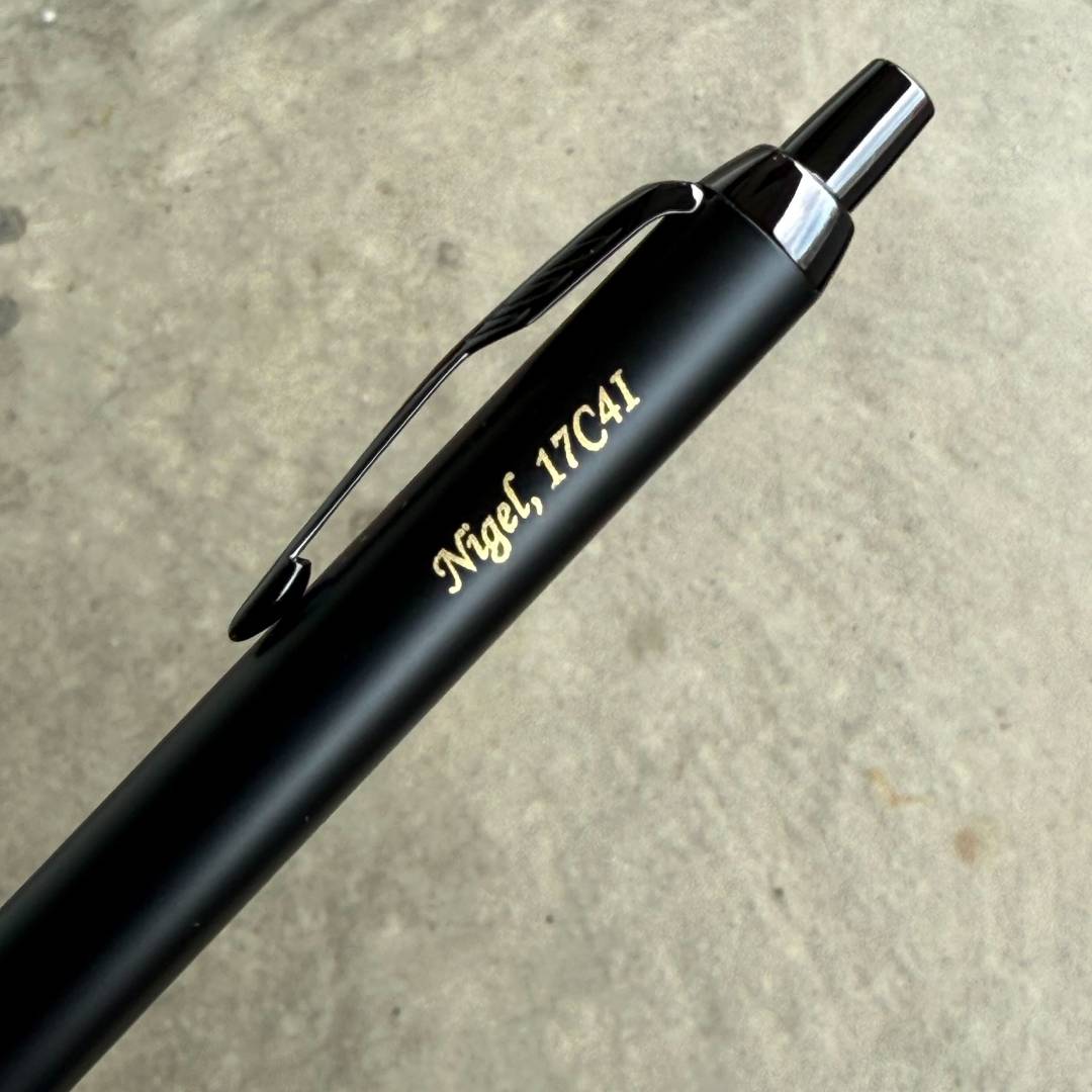 Personalized Name Engraving On Parker IM Matte Metallic Black Edition Ballpoint Pen