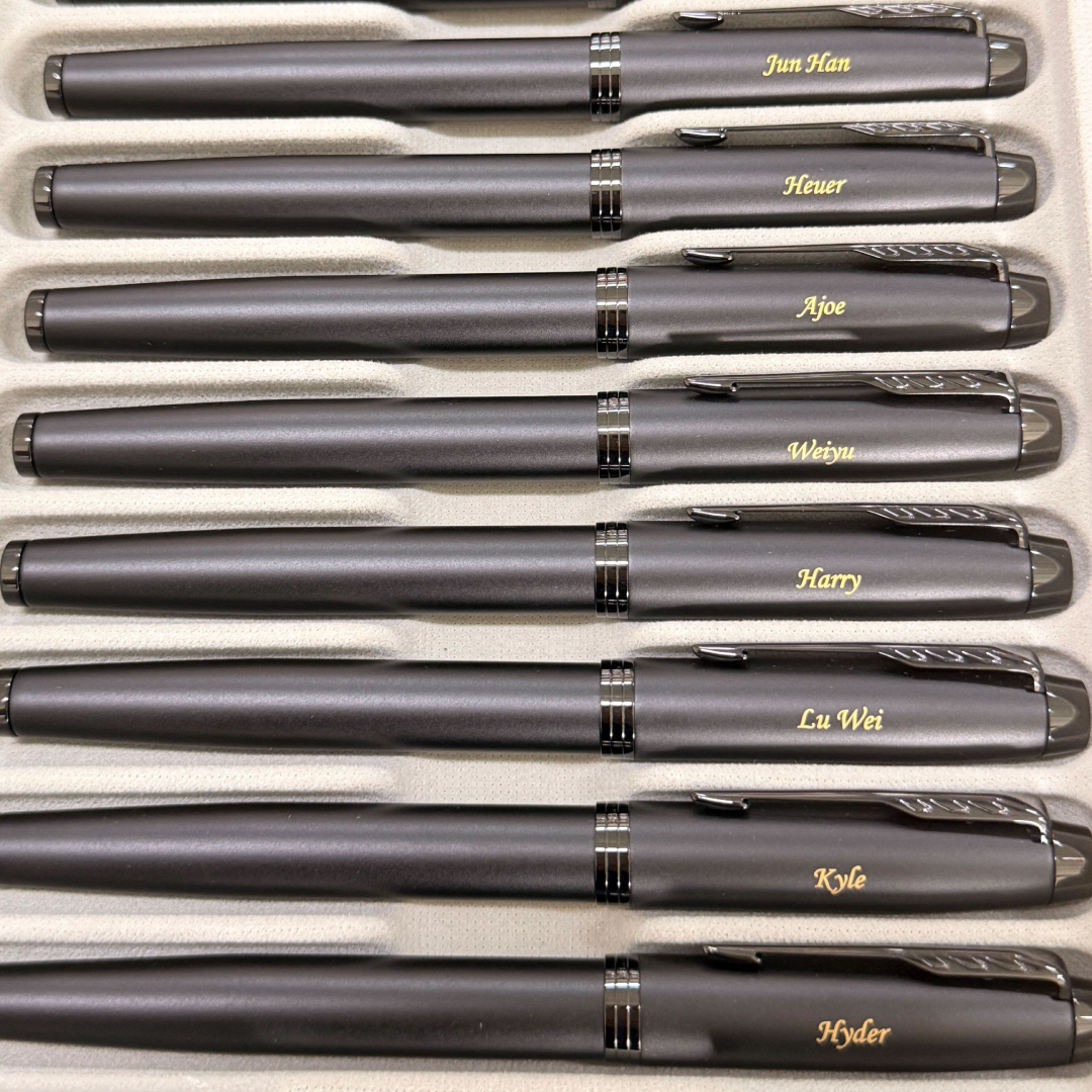 Personalized Name Engraving On Parker IM Matte Metallic Black Edition Rollerball Pen