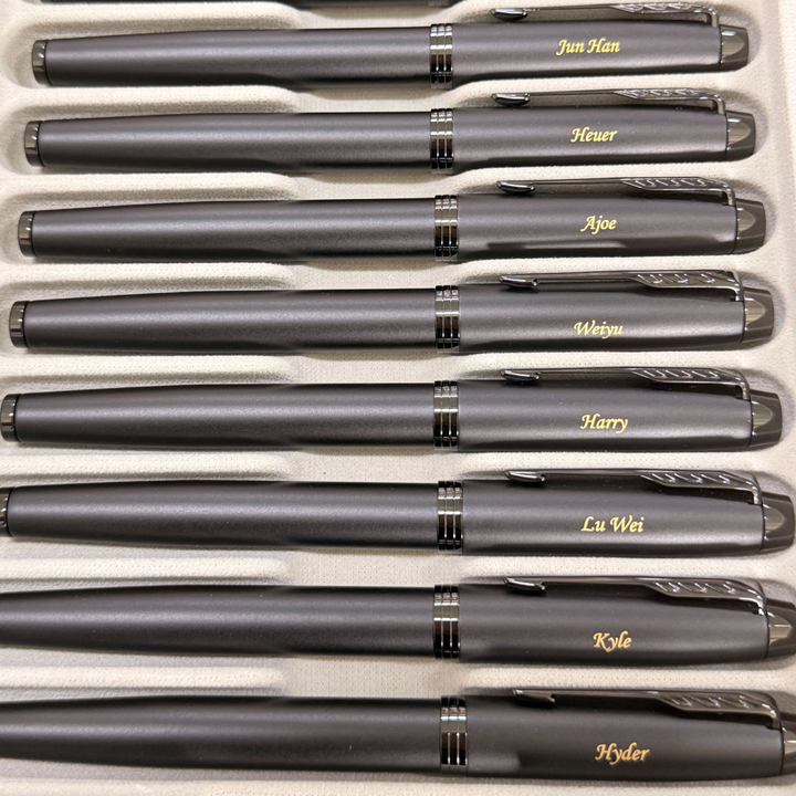 Personalized Name Engraving On Parker IM Matte Metallic Black Edition Rollerball Pen
