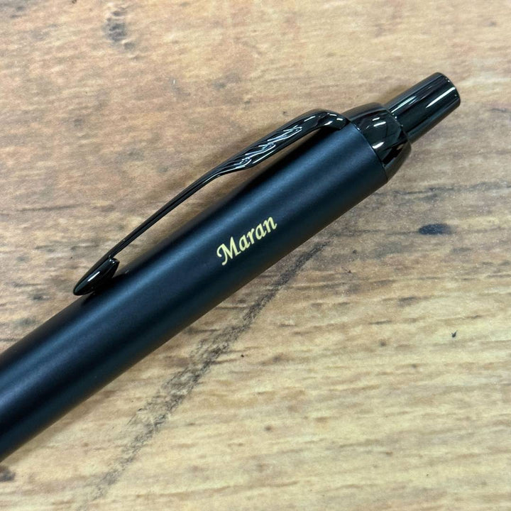 Personalized Name Engraving On Parker IM Vibrant Rings Ballpoint Pens Gift Set with Matching Pen Sleeves