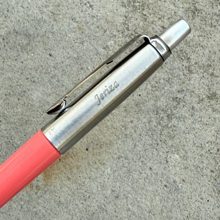 Personalized Name Engraving On Parker Jotter Originals Ballpoint Pen - Coral