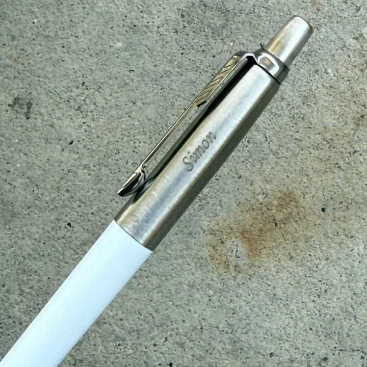 Personalized Name Engraving On Parker Jotter Originals Ballpoint Pen - Pearl Grey