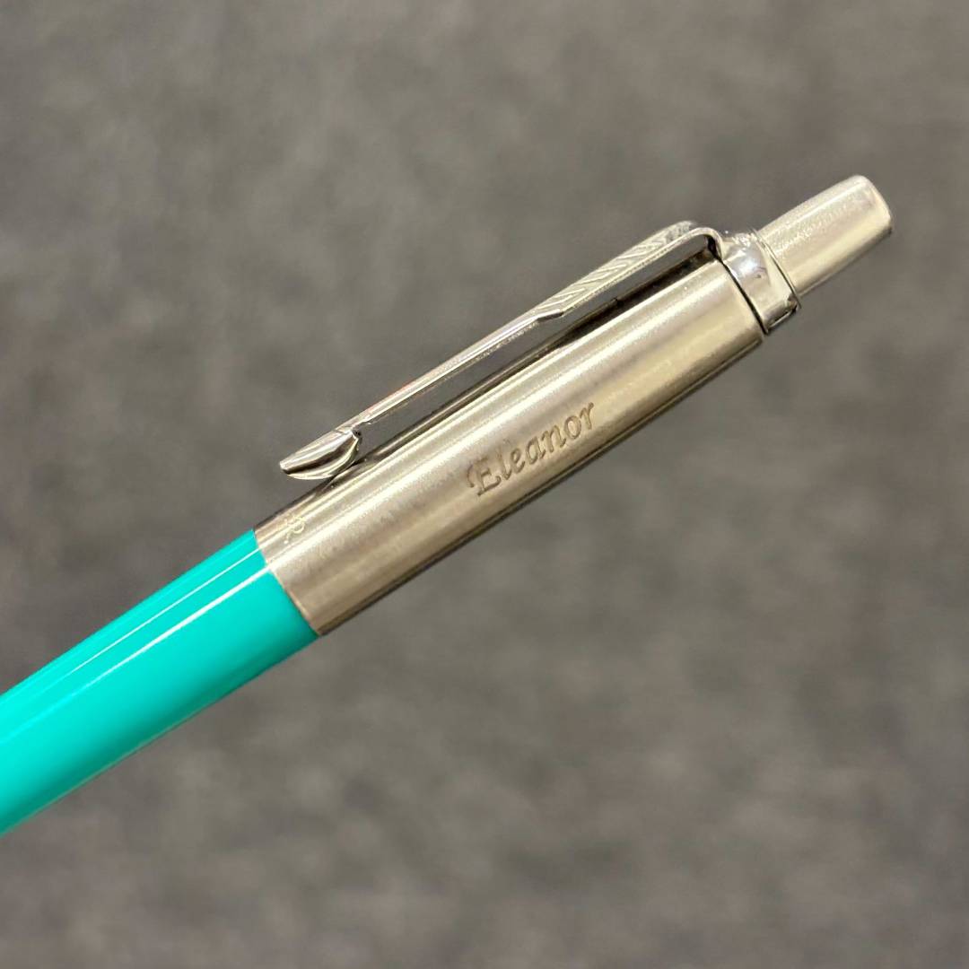 Personalized Name Engraving On Parker Jotter Originals CT Ballpoint Pen - Carribean Pen