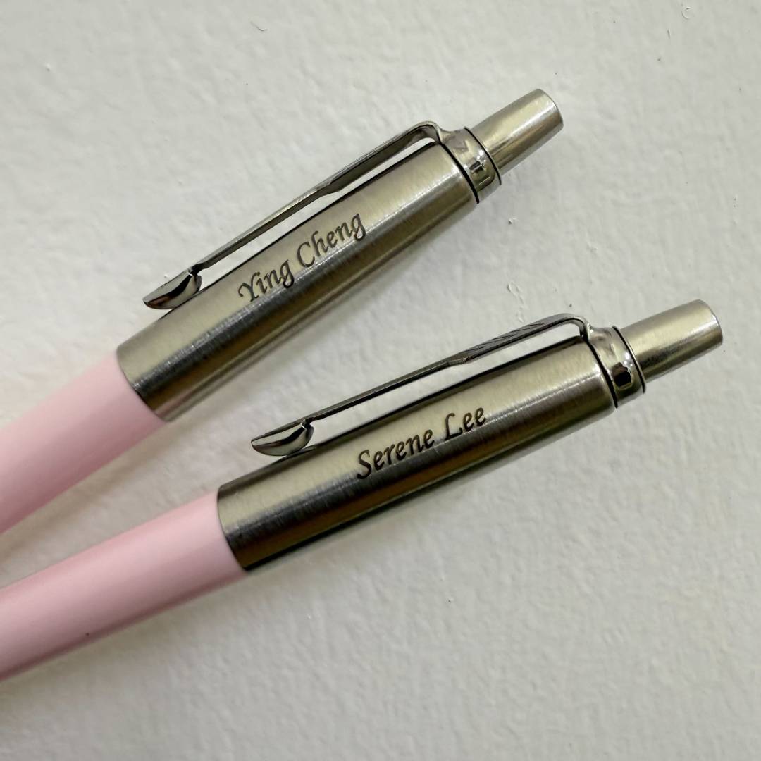 Personalized Name Engraving On Parker Jotter Originals Pastel Pink Ballpoint Pen