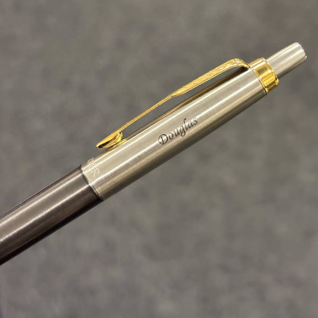 Personalized Name Engraving On Parker Jotter Premium Grey Core GT BP