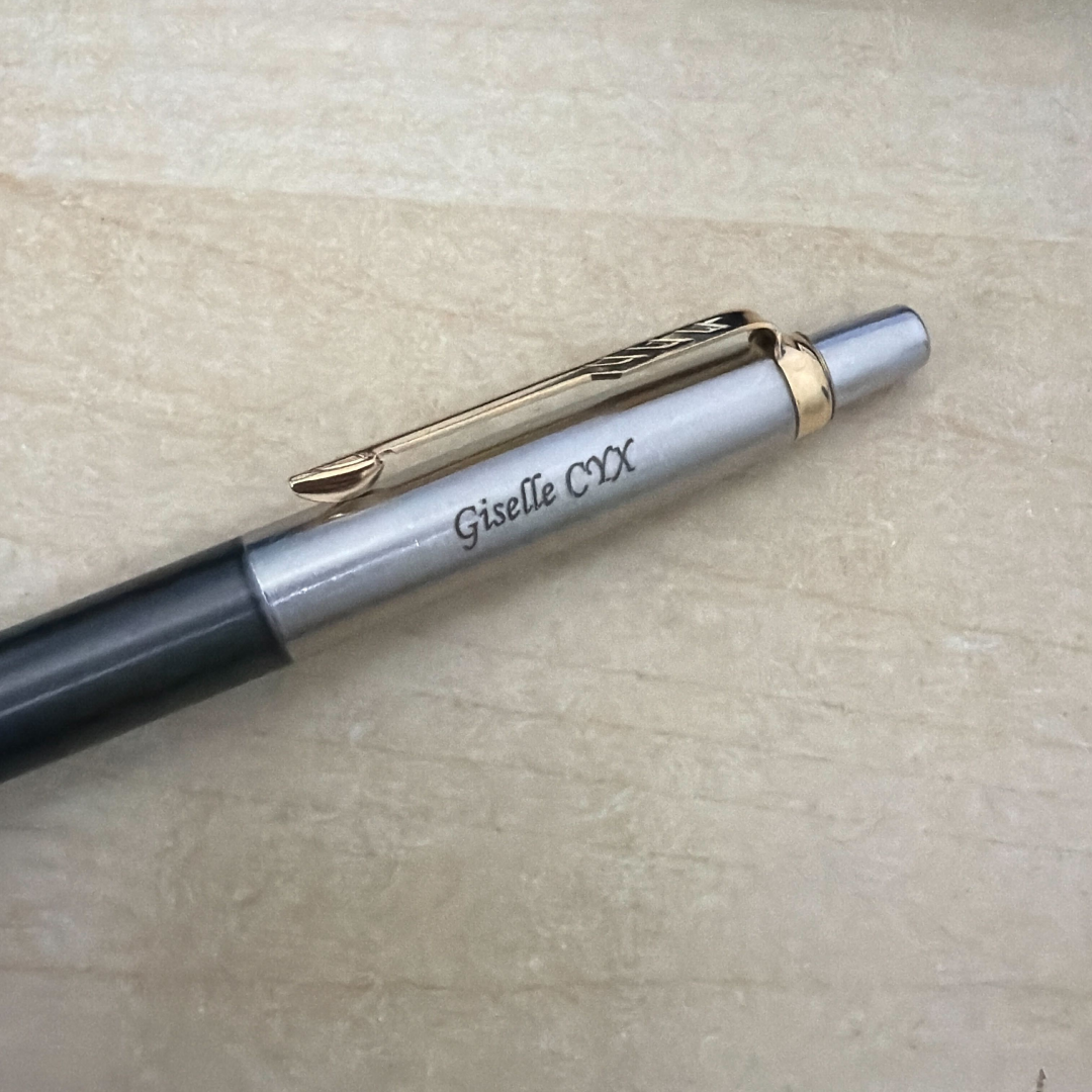 Personalized Name Engraving On Parker Jotter Premium Grey Core GT BP