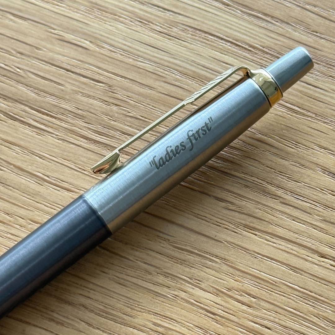 Personalized Name Engraving On Parker Jotter Premium Grey Core GT BP