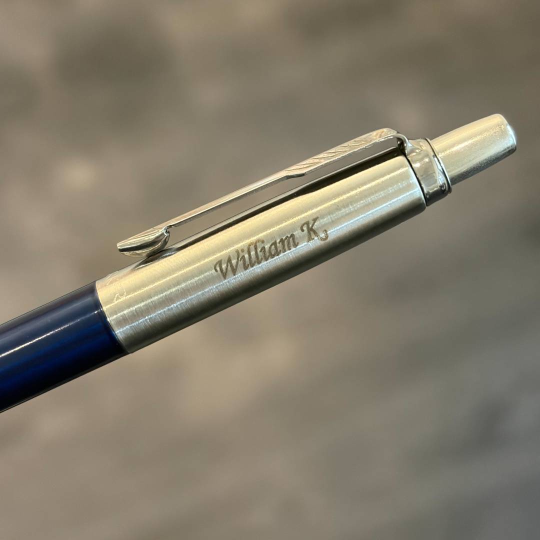 Personalized Name Engraving On Parker Jotter Royal Blue CT Ballpoint Pen