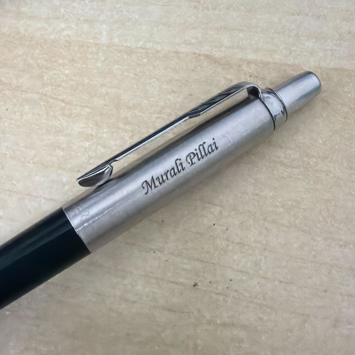 Personalised name engraving on Parker Jotter Special Black Ballpoint Pen — Cityluxe