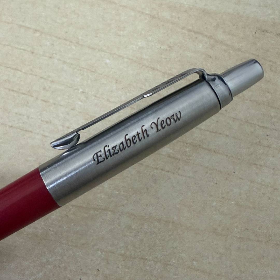 Personalized Name Engraving On Parker Jotter Special Red Ballpoint Pen