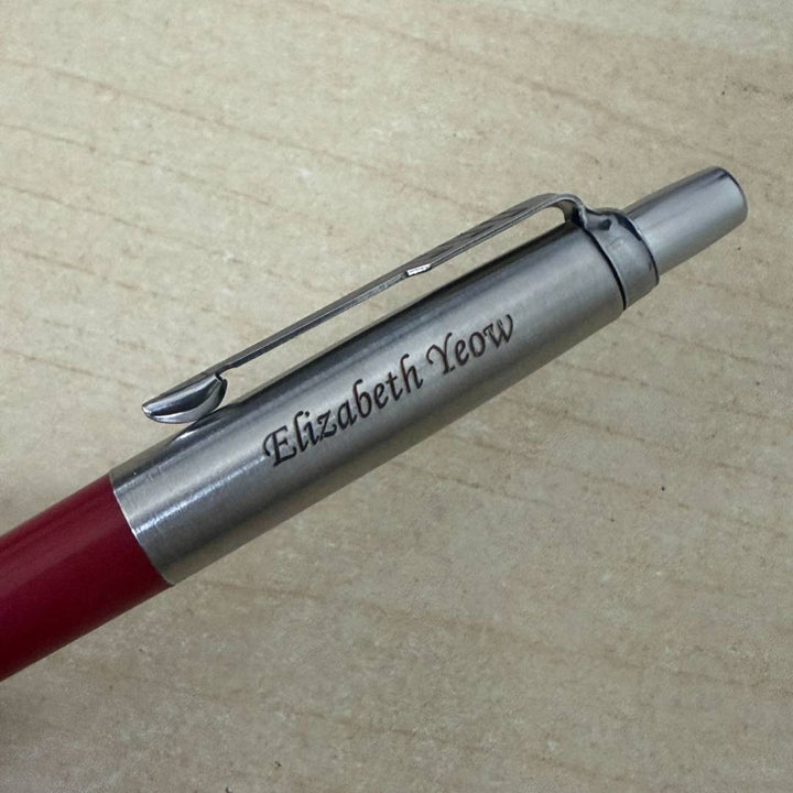 Personalized Name Engraving On Parker Jotter Special Red Ballpoint Pen