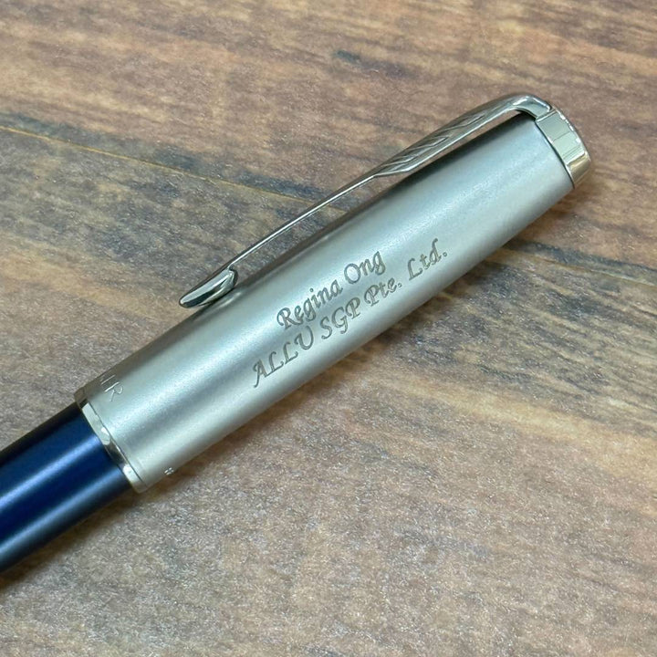 Personalized Name Engraving On Parker Sonnet Essential SB CT Rollerball Pen Blue