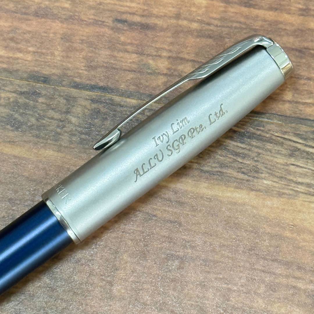 Personalized Name Engraving On Parker Sonnet Essential SB CT Rollerball Pen Blue
