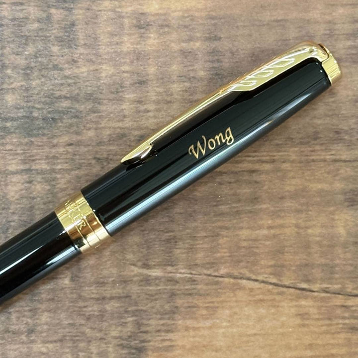 Personalized Name Engraving On Parker Sonnet Lacquer Black GT Ballpoint Pen