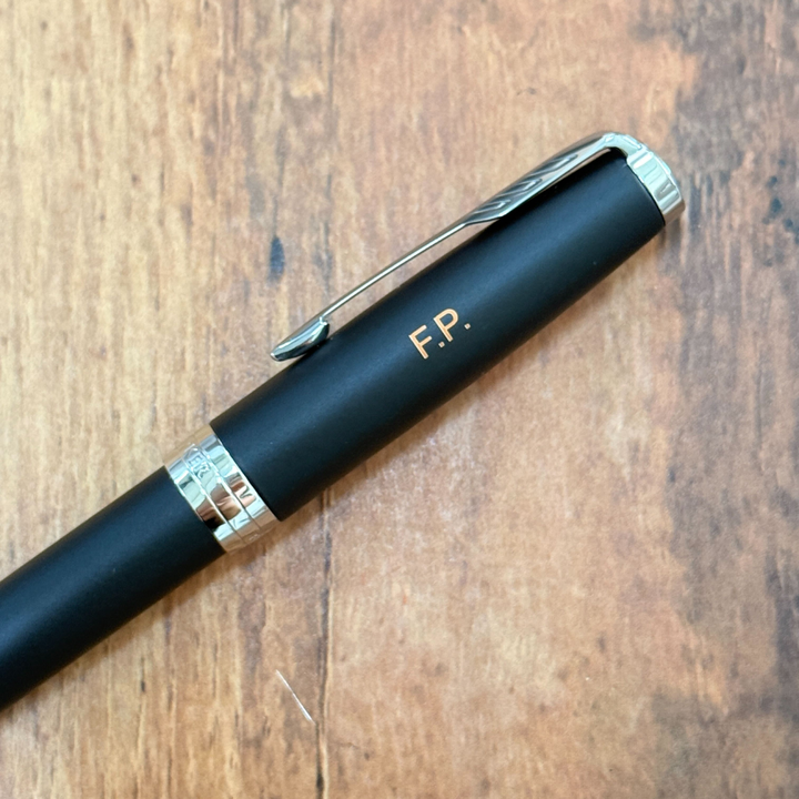 Personalized Name Engraving On Parker Sonnet Matte Black CT Rollerball Pen