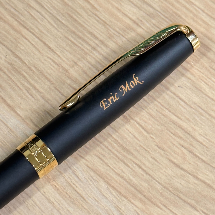 Personalized Name Engraving On Parker Sonnet Matte Black GT Ballpoint Pen