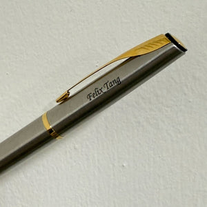 Personalized Name Engraving On Parker Latitude Stainless Steel GT Gold Nib Fountain Pen - Medium Nib