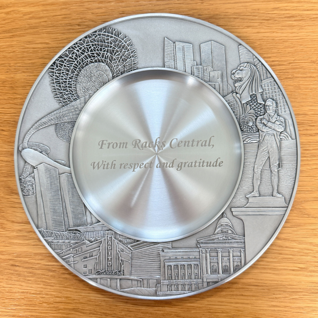 Personalized Name Engraving On Royal Selangor Singapore Scenes Civic District Plate