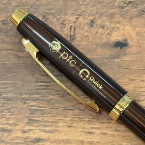 Personalized Name Engraving On Sheaffer 100 E9370 Rollerball Pen - Coffee Brown with PVD Gold-tone Trims