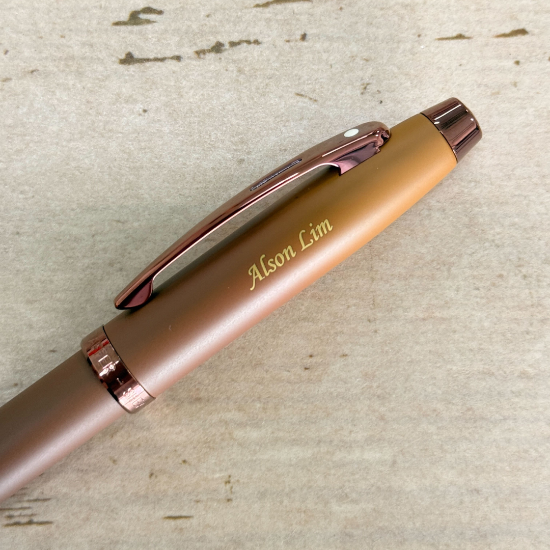 Personalized Name Engraving On Sheaffer 100 E9374 Coffee Edition With PVD  Trims Ballpoint Pen (WW30 Coffee)