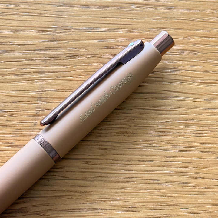 Personalized Name Engraving On Sheaffer VFM E9428 Coffee Edition Matt Brown With Regal Brown PVD Trims Ballpoint Pen (WW31 Coffee)