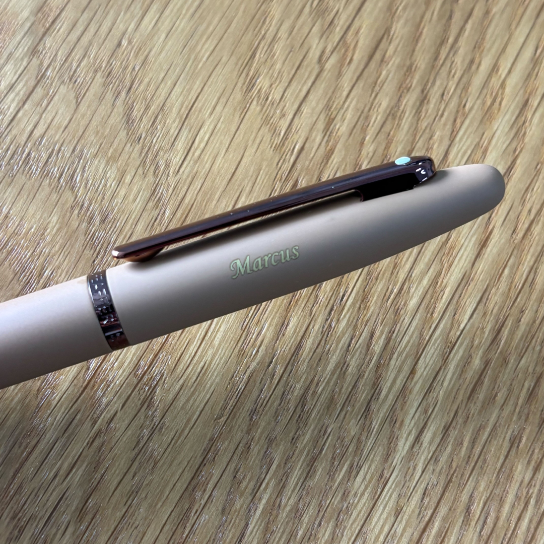 Personalized Name Engraving On Sheaffer VFM E9428 Coffee Edition Matt Brown  With Regal Brown PVD Trims Fountain Pen (WW31 Coffee)