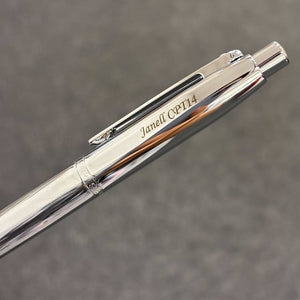 Personalized Name Engraving On Sheaffer VFM E9421 Ballpoint Pen - Polished Chrome with Chrome Plated Trims