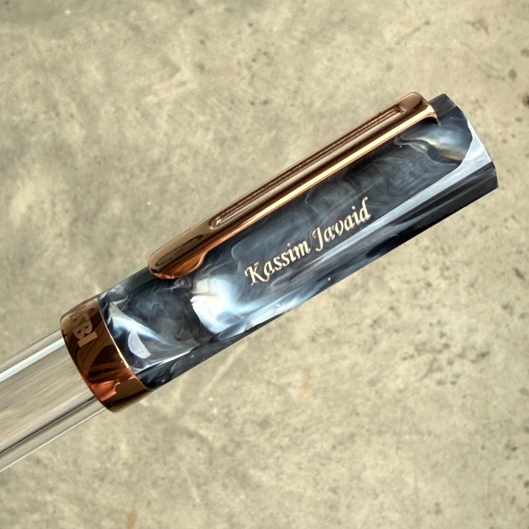 Personalized Name Engraving On TWSBI ECO Black Marble with Bronze Fountain Pen